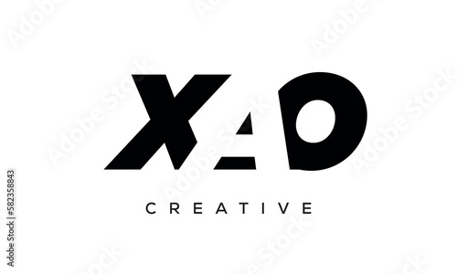 XAO letters negative space logo design. creative typography monogram vector