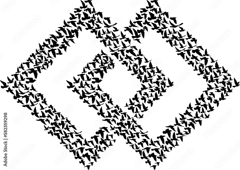 Flying birds silhouettes pattern wallpaper. PNG transparent. isolated bird flying. tattoo design. template for card, package, and wallpaper. Flying birds silhouettes pattern wallpaper. PNG transparent. isolated bird flying. tattoo design. template for card, package, and wallpaper.