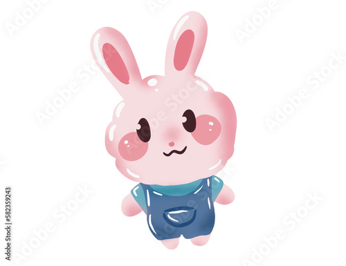 Cute pink rabbit cartoon