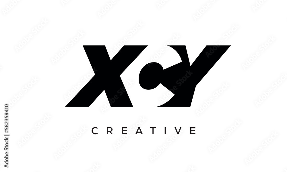 XCY letters negative space logo design. creative typography monogram vector XCY letters negative space logo design. creative typography monogram vector