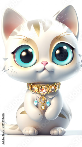 Sweet   Adorable Cute Baby Cat Cartoon Character Generative AI Digital Illustration Part 180323