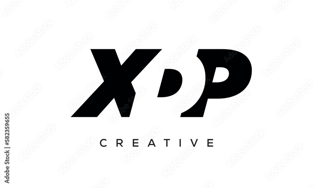 XDP letters negative space logo design. creative typography monogram vector XDP letters negative space logo design. creative typography monogram vector