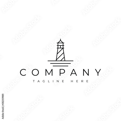 lighthouse line logo design