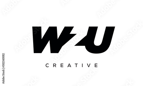 WZU letters negative space logo design. creative typography monogram vector