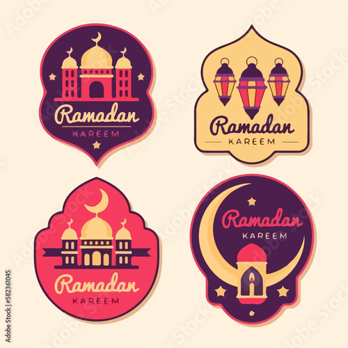 ramadan  set of labels for design