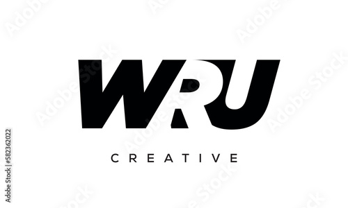 WRU letters negative space logo design. creative typography monogram vector photo