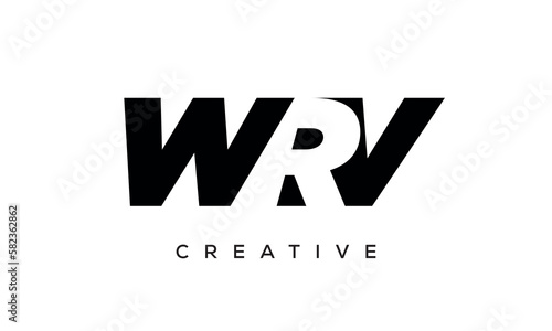 WRV letters negative space logo design. creative typography monogram vector photo