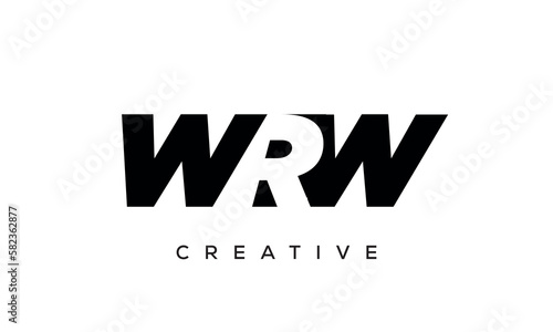WRW letters negative space logo design. creative typography monogram vector