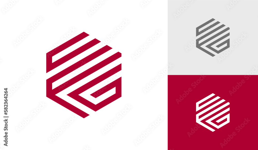 Letter CFG initial hexagon monogram logo design vector Letter CFG initial hexagon monogram logo design vector