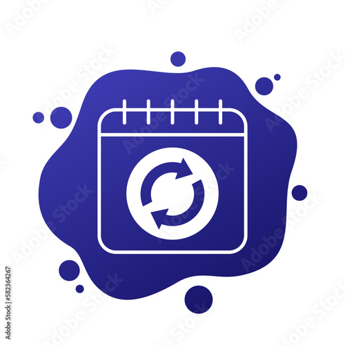 daily refresh icon with a calendar, vector
