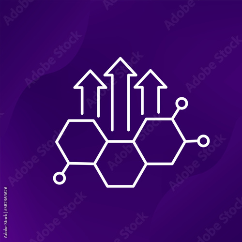 Human growth hormone, HGH line vector icon