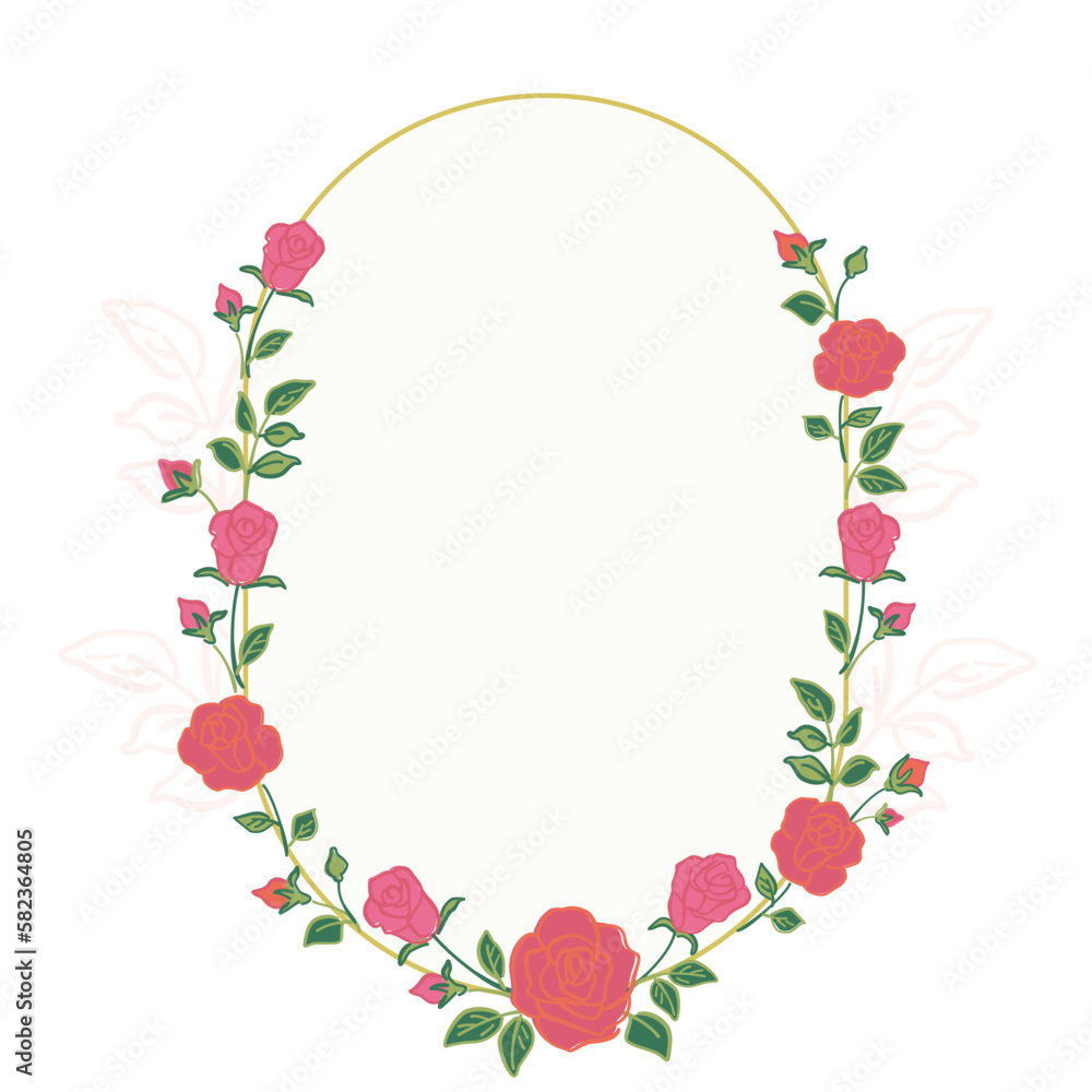 Vector rose flower frame illustration