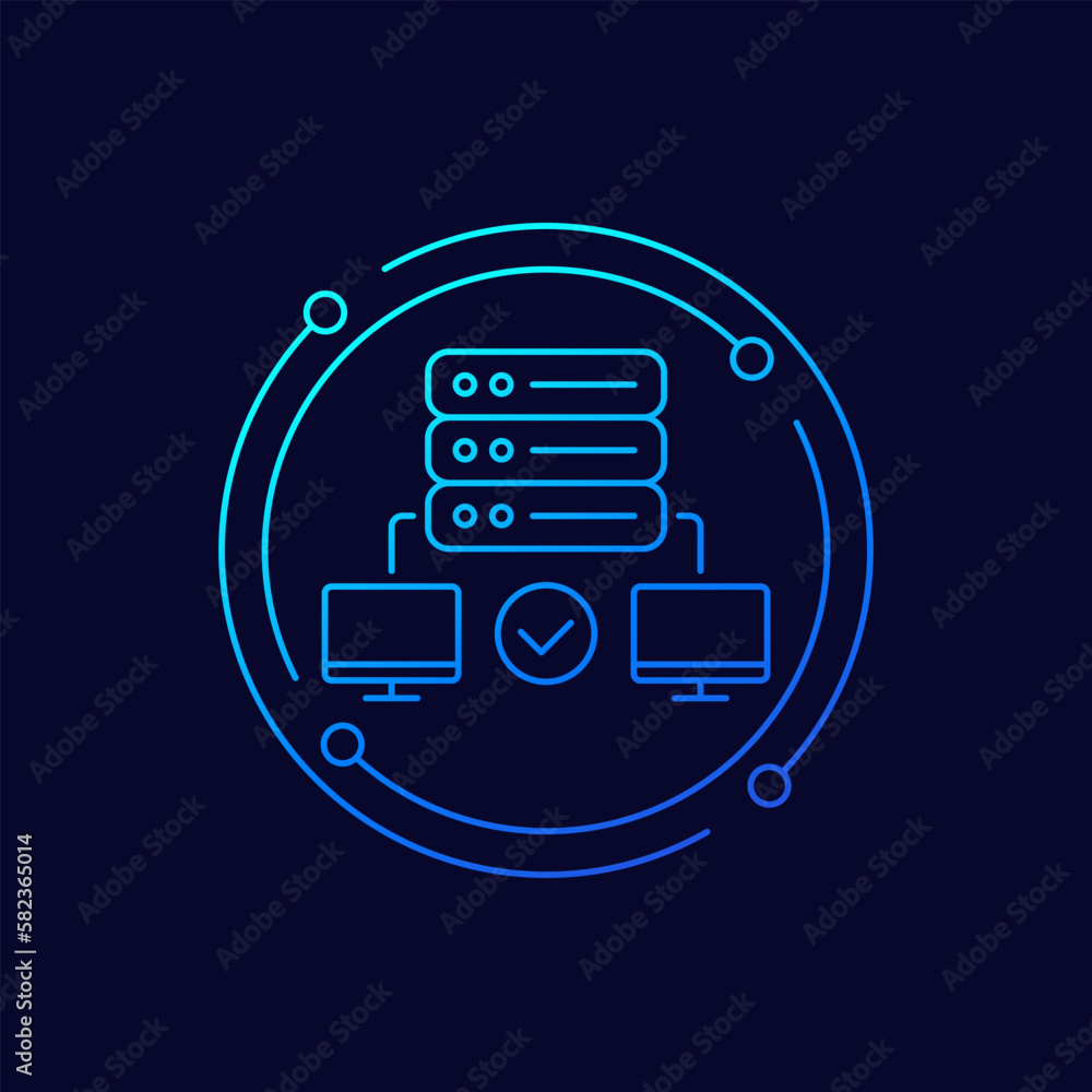 Proxy server icon, linear design