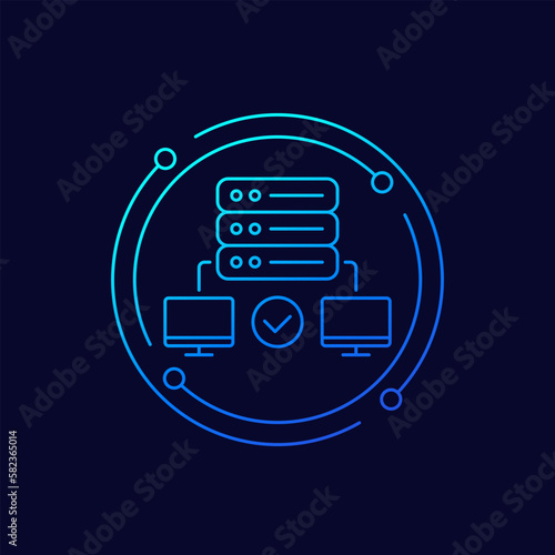 Proxy server icon, linear design