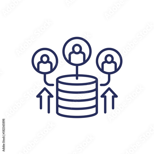 increase userbase line icon with users
