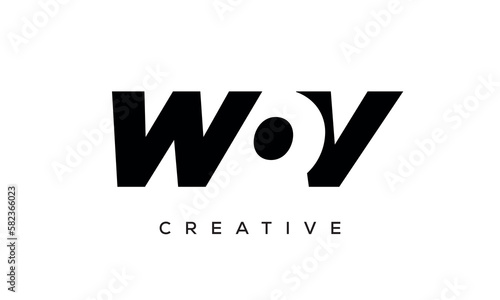 WOV letters negative space logo design. creative typography monogram vector