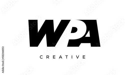 WPA letters negative space logo design. creative typography monogram vector