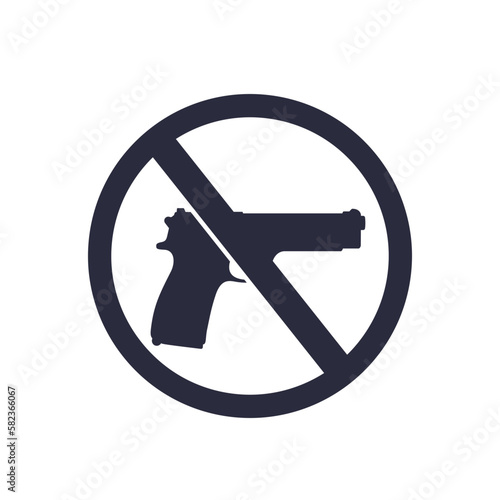no guns sign with a pistol, no weapons, guns allowed vector