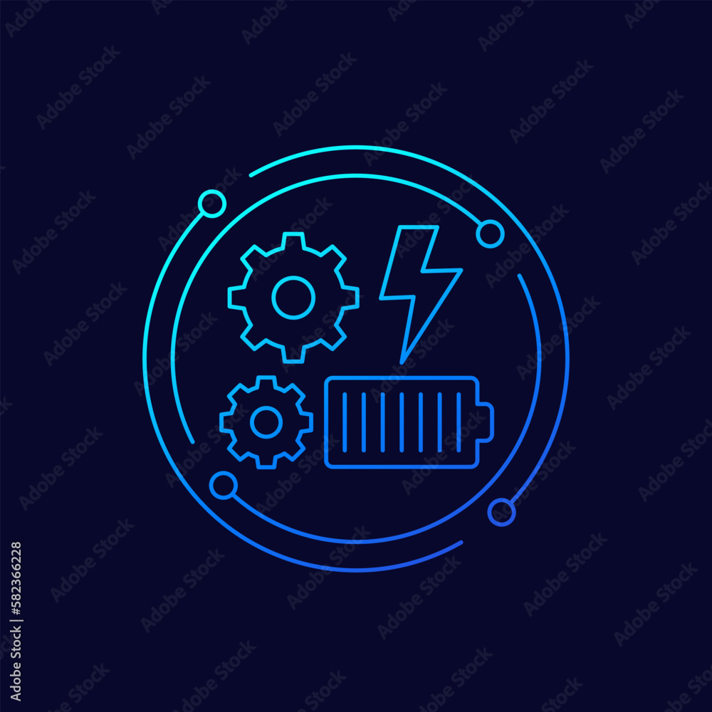 power management icon, linear design power management icon, linear design