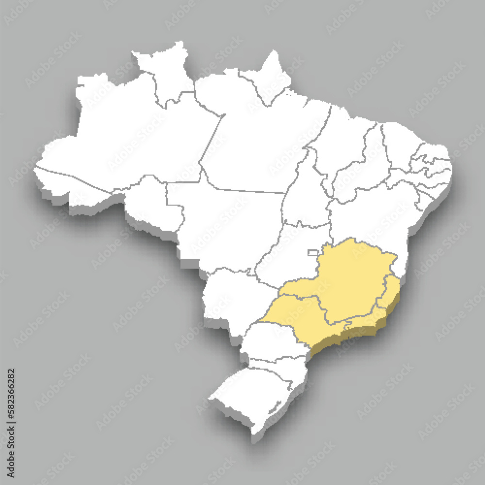 Southeast Region location within Brazil map Southeast Region location within Brazil map
