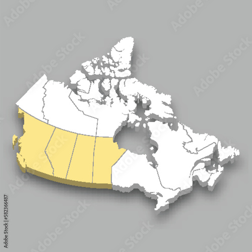 Western Canada region location within Canada map