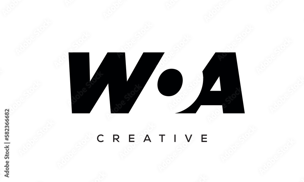 WOA letters negative space logo design. creative typography monogram vector WOA letters negative space logo design. creative typography monogram vector