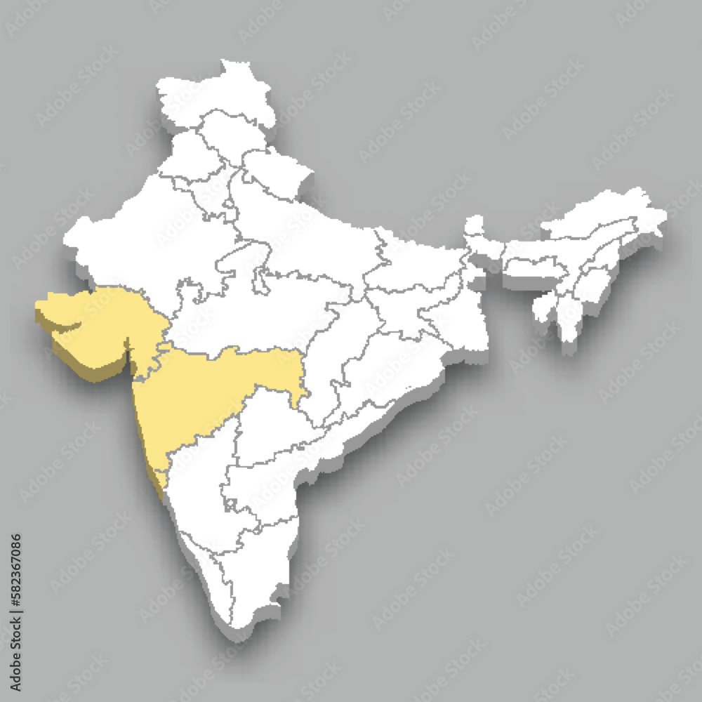 Fototapeta premium Western Zone location within India map