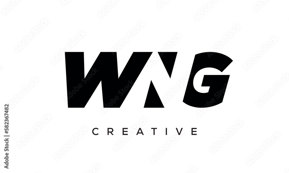 WNG letters negative space logo design. creative typography monogram vector WNG letters negative space logo design. creative typography monogram vector