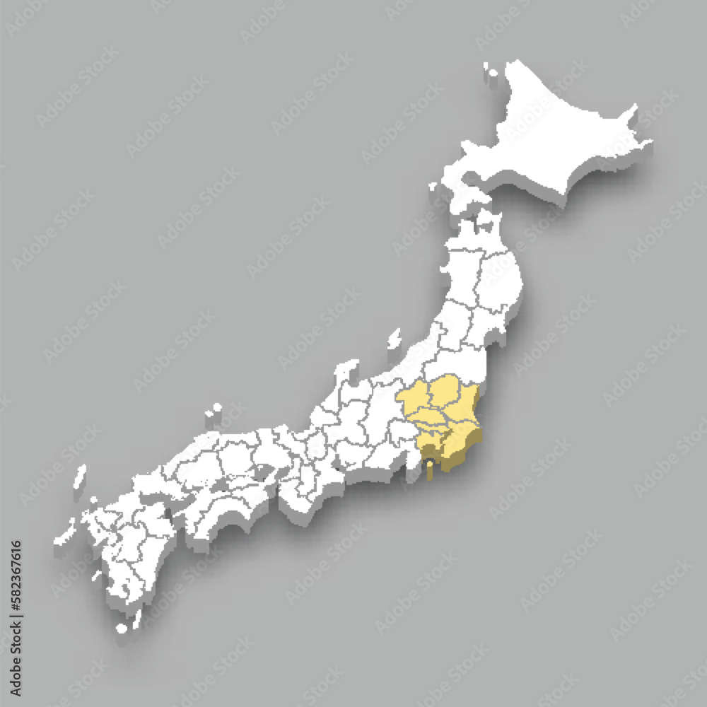 Kanto region location within Japan map Kanto region location within Japan map