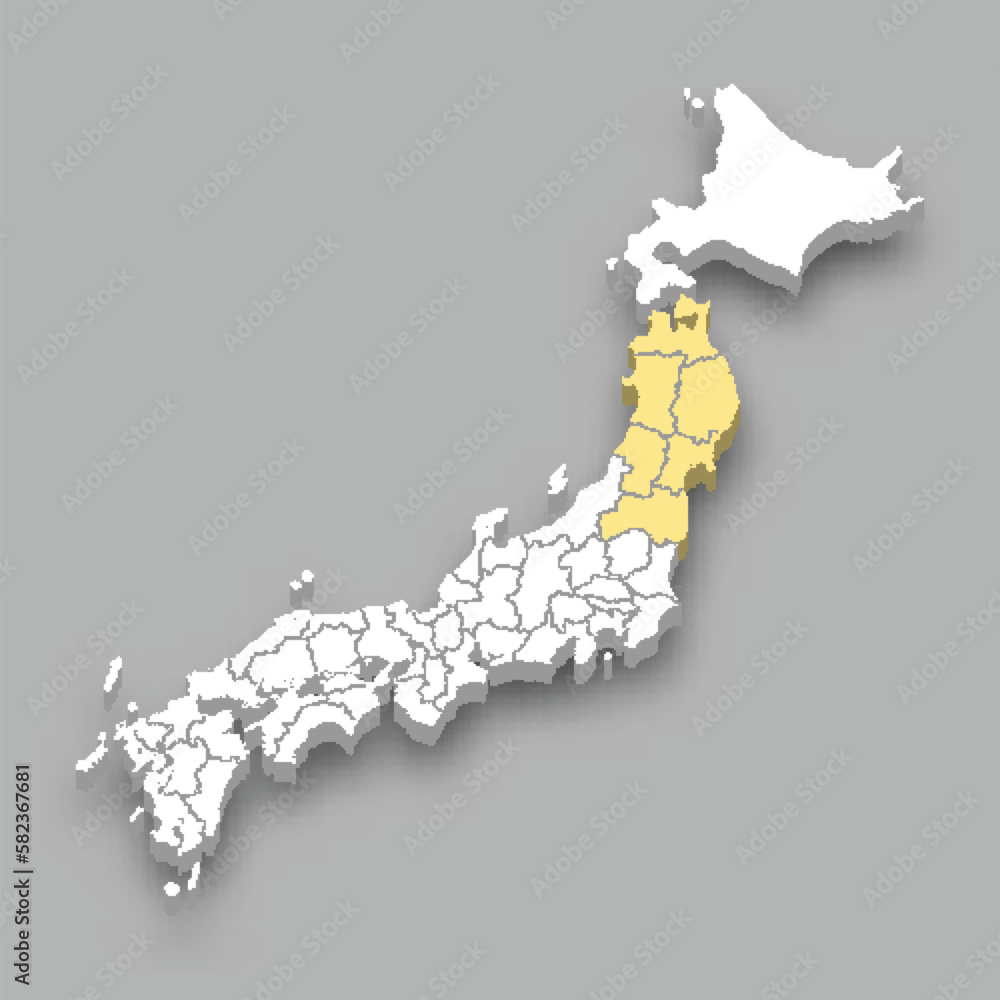 Tohoku region location within Japan map