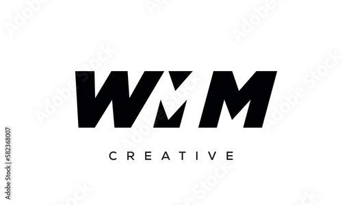 WMM letters negative space logo design. creative typography monogram vector 