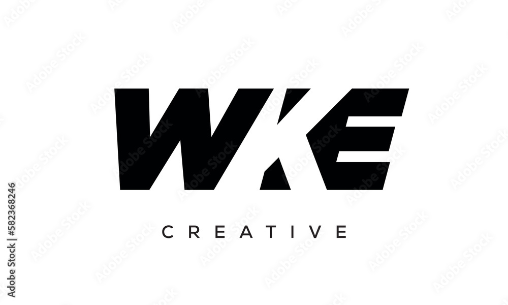 WKE letters negative space logo design. creative typography monogram vector	
