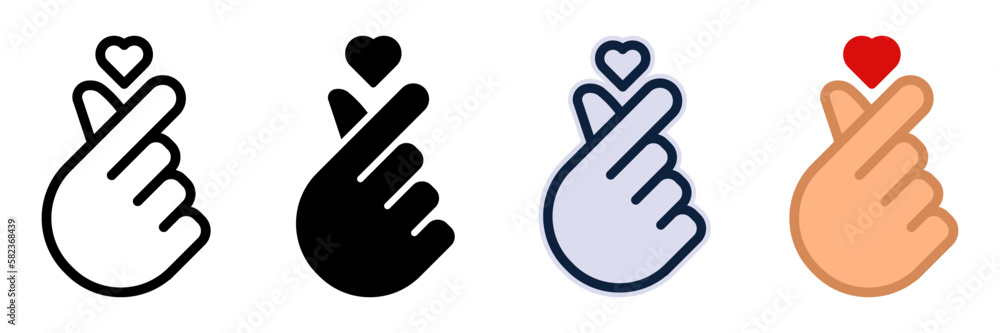 Obraz premium Heart finger icon. sign for mobile concept and web design. vector illustration