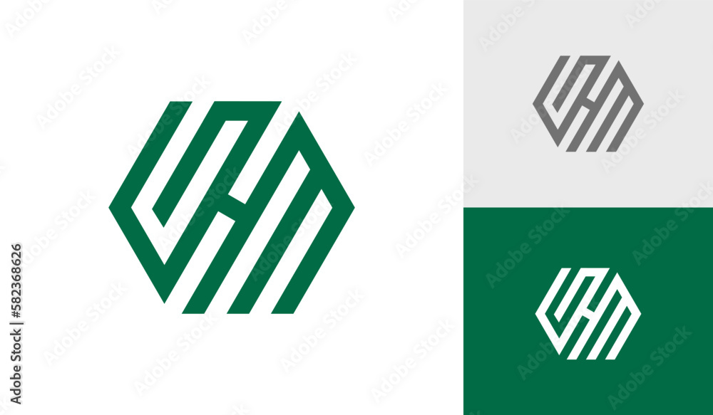 Letter GHM initial hexagon monogram logo design vector Letter GHM initial hexagon monogram logo design vector