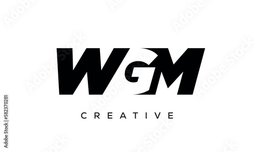 WGM letters negative space logo design. creative typography monogram vector 