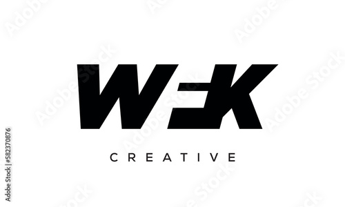 WFK letters negative space logo design. creative typography monogram vector 