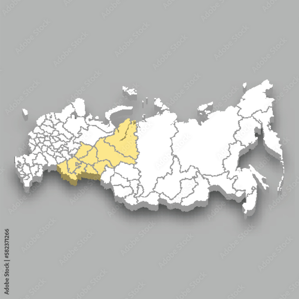 Ural region location within Russia map Ural region location within Russia map