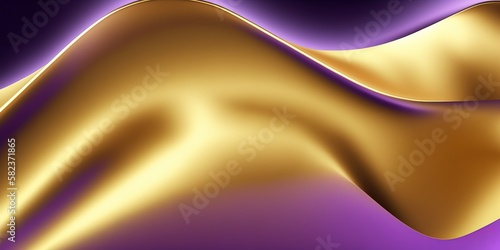 A purple and gold background with a wavy wave.