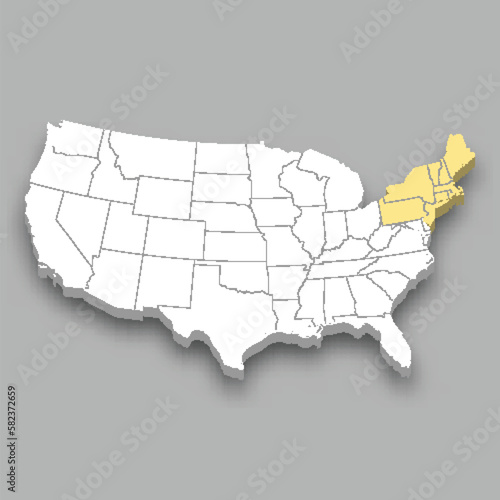 Northeast region location within United States map photo