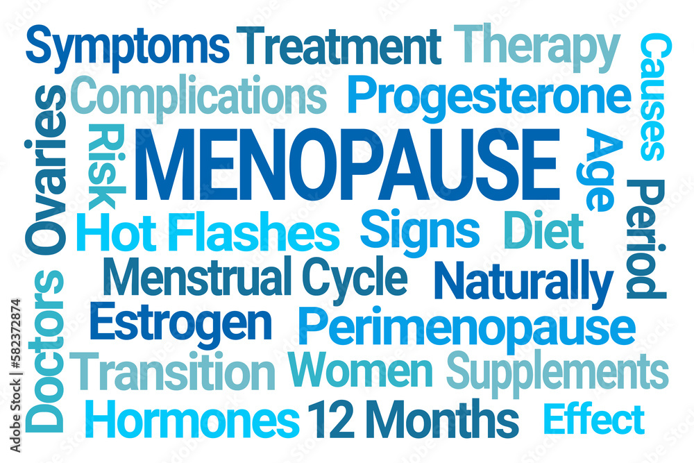 Menopause Word Cloud on White Background