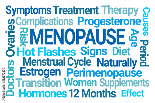 Menopause Word Cloud on White Background photo