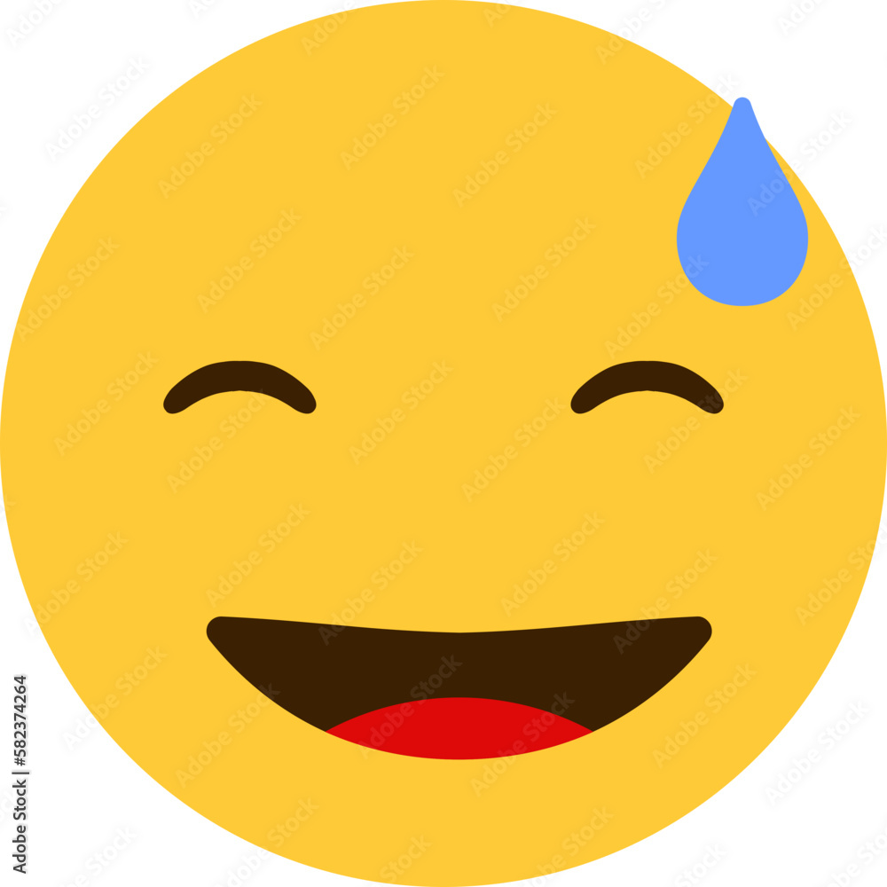 Grinning Face with Sweat Emoji Grinning Face with Sweat Emoji