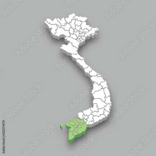 Mekong River Delta region location within Vietnam map