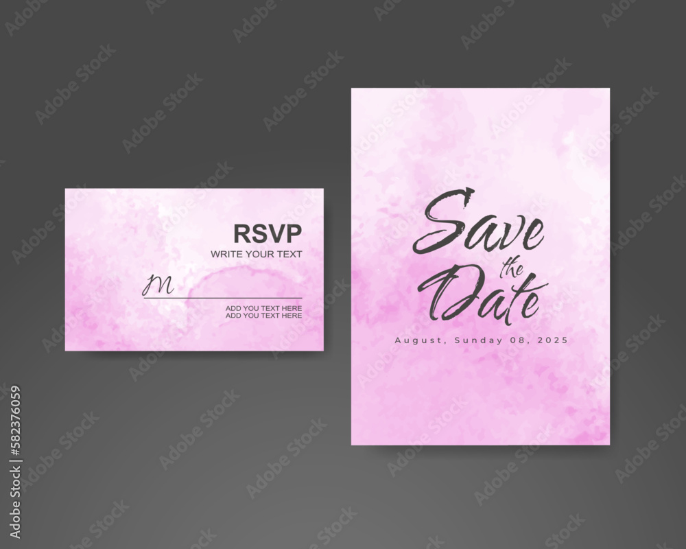 Wedding invitation with abstract watercolor background Wedding invitation with abstract watercolor background