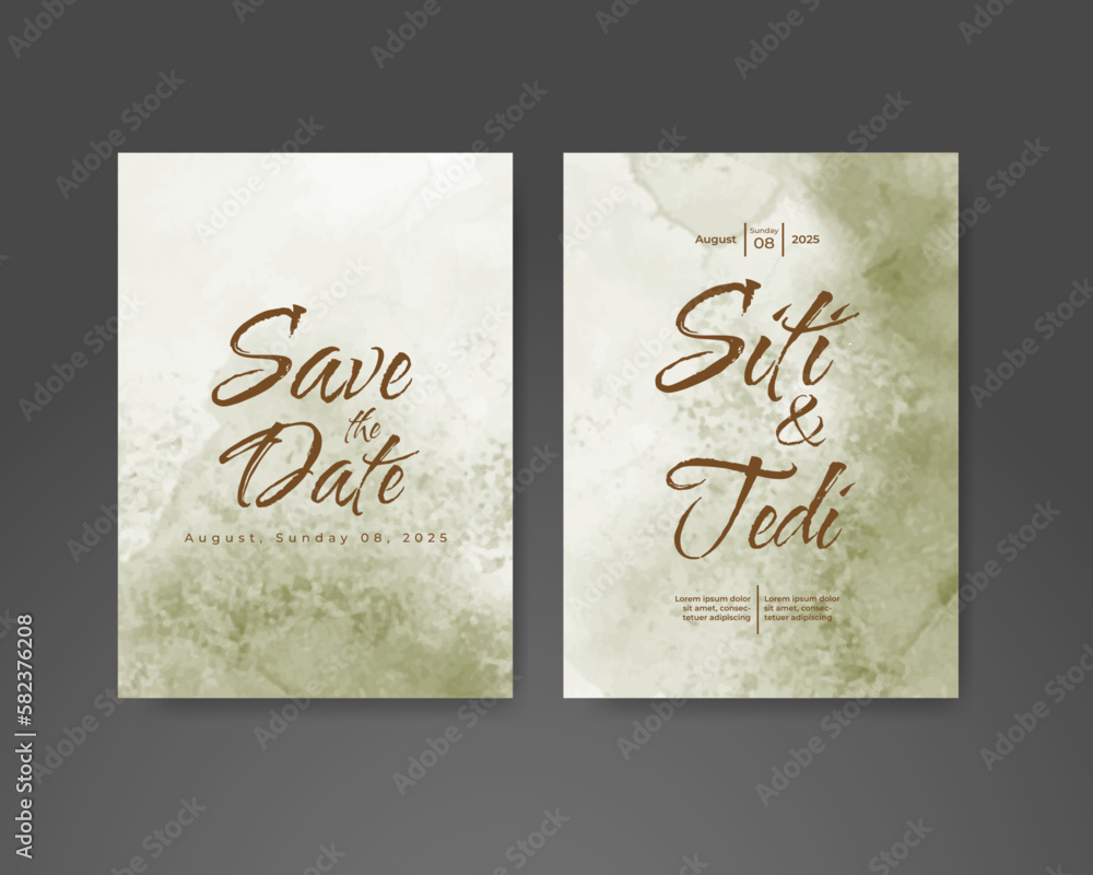 Wedding invitation with abstract watercolor background Wedding invitation with abstract watercolor background