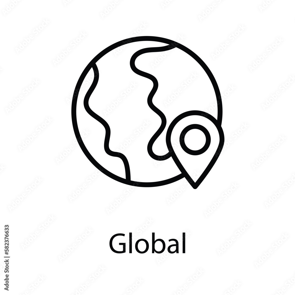 Global icon design stock illustration