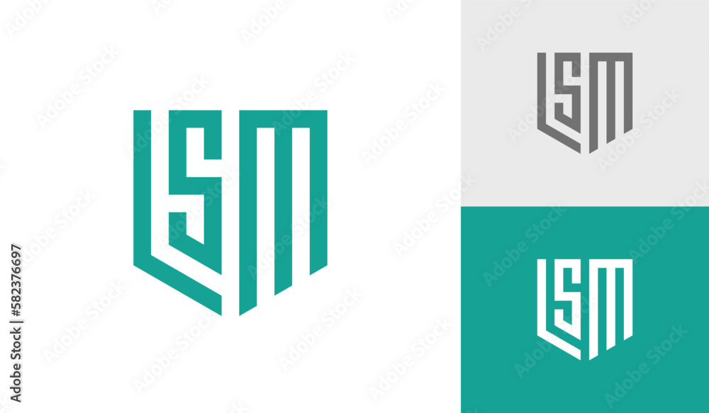 Letter LSM initial monogram emblem logo design vector Letter LSM initial monogram emblem logo design vector