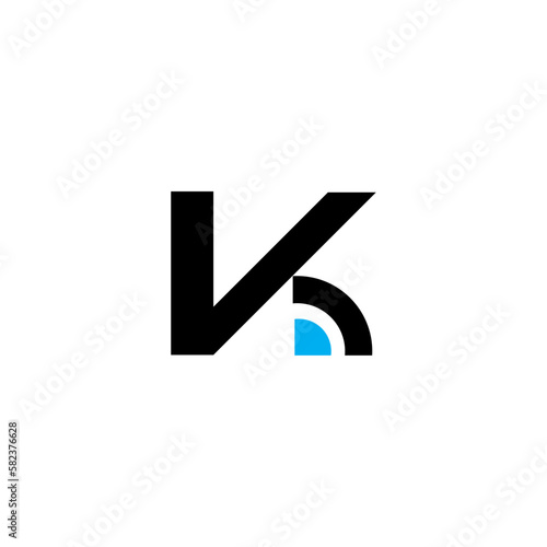 Internet logo design vector wireless network symbol icon, Letter K