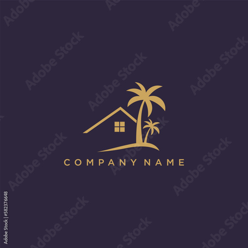Palm House Logo Vector Icon Illustration