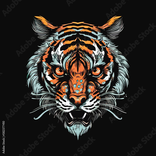 Tiger Head Illustration Vector